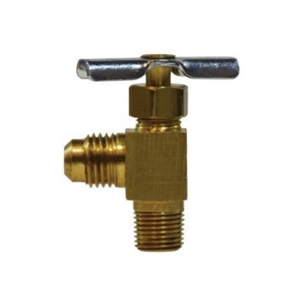 Midland Metal Needle Valve, 14 x 18 Nominal, Male Flared x MIP, 150 psi, Brass Body, 154 H 46036